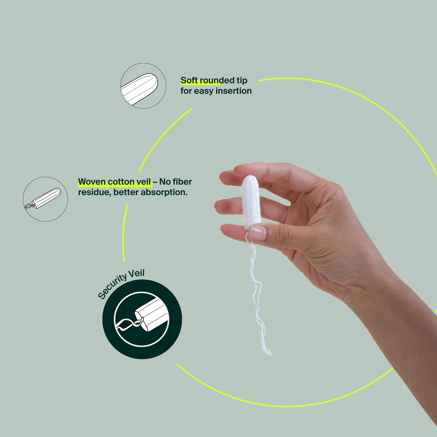 100% Organic Cotton Non-Applicator Tampons - Super