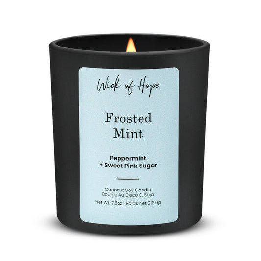 Frosted Mint Candle | Peppermint + Sweet Pink Sugar