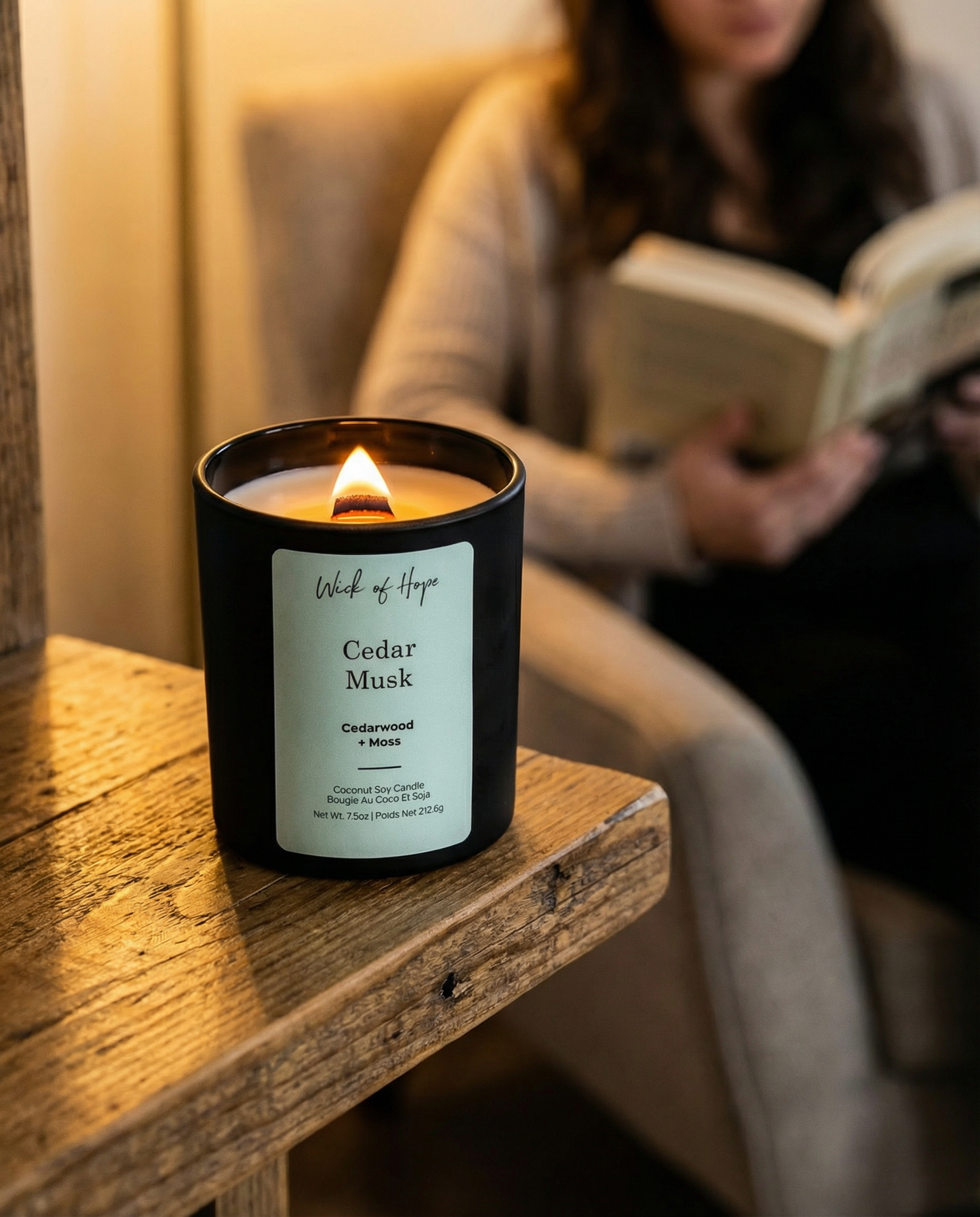 Cedar Musk Candle | Cedarwood + Moss
