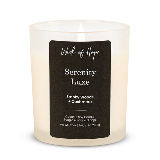 Serenity Luxe Candle | Smoky Woods + Cashmere